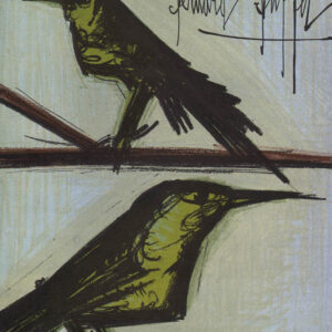 Bernard Buffet, original Lithograph, Bird Couple, Mourlot 1967
