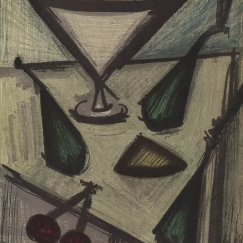 Bernard Buffet, Still life with fruits, original Lithograph 1968