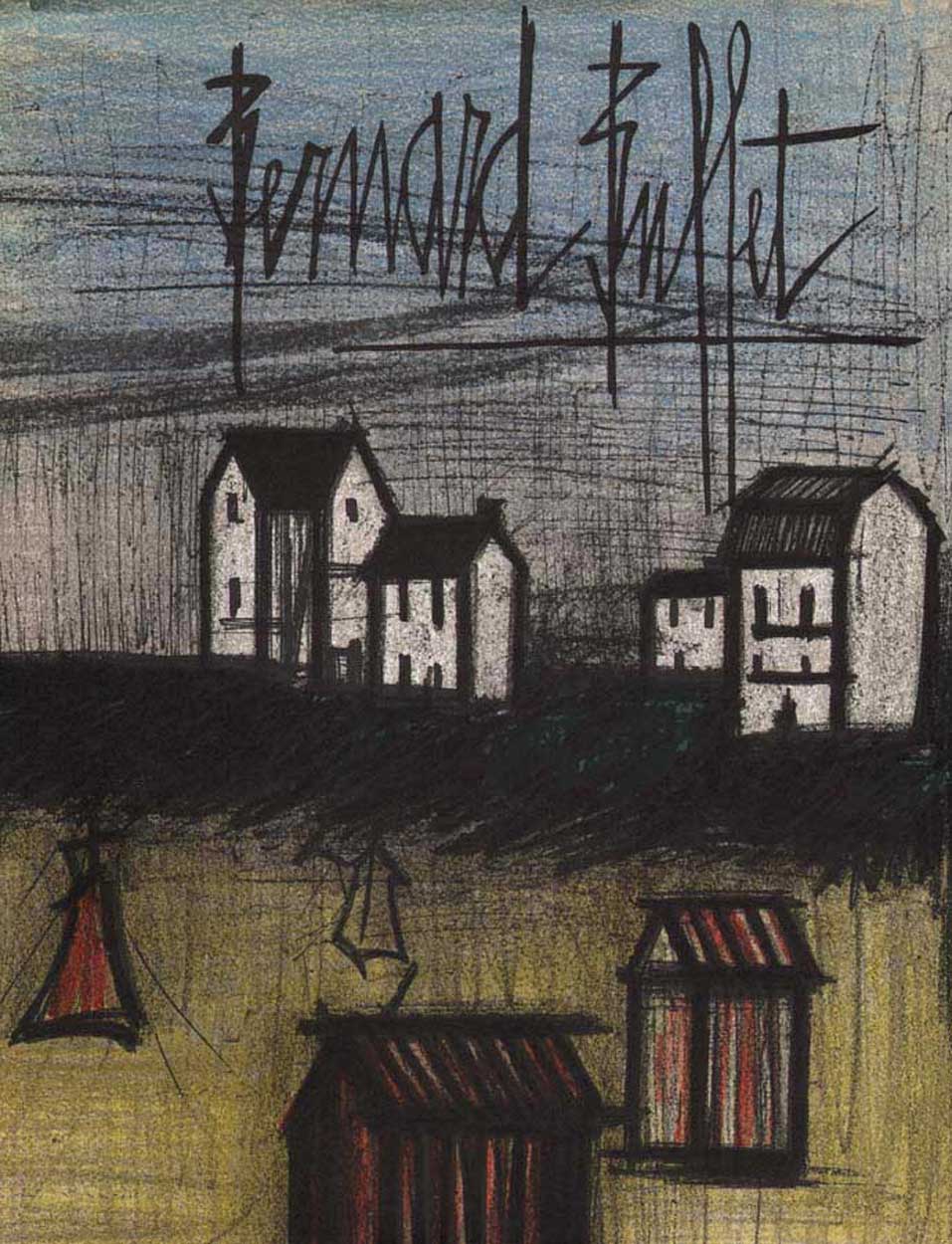 Bernard Buffet "Landscape 1"Bernard Buffet, Landscape 1, original Lithograph 1967