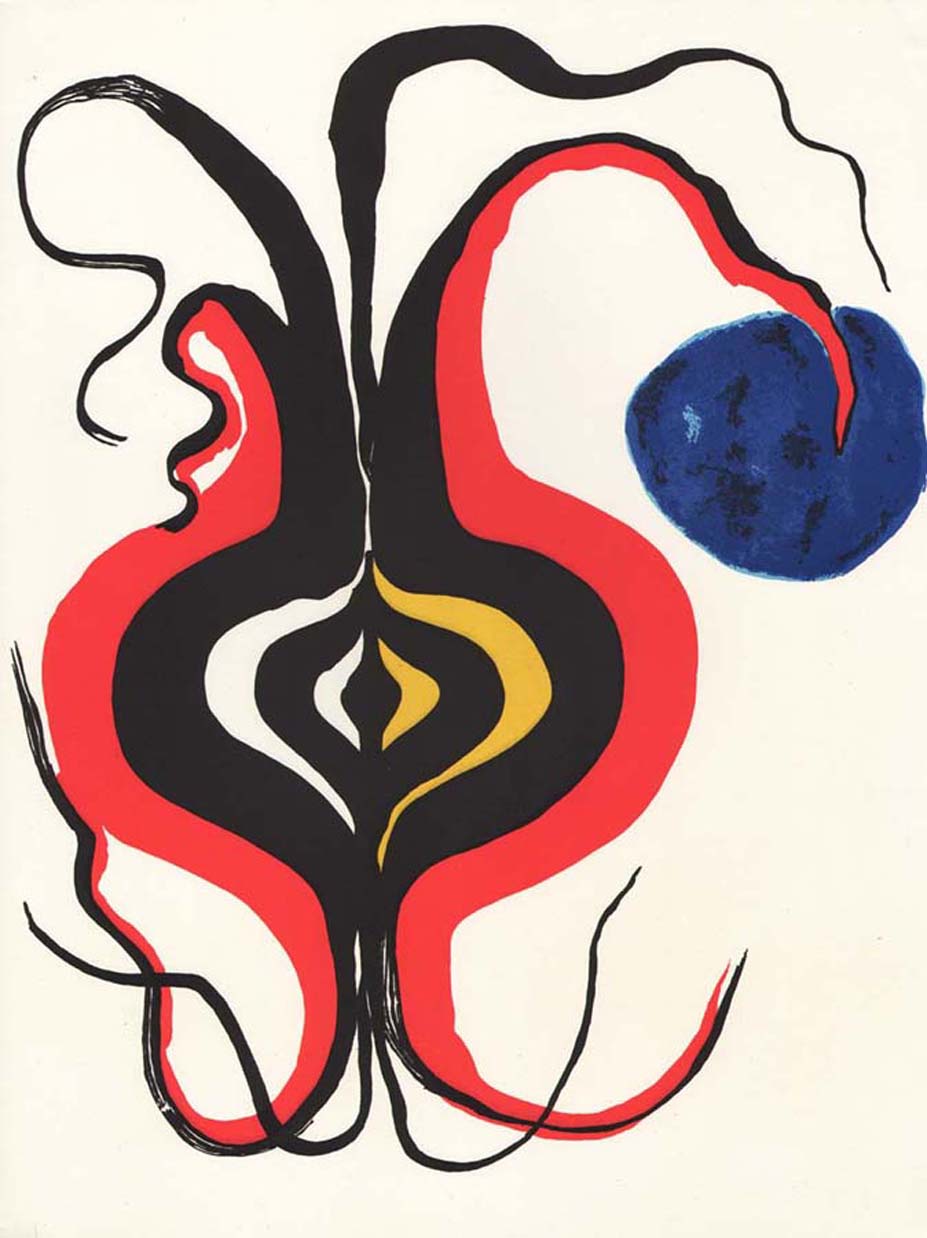 Calder Lithograph, DM08156, Derriere le miroir 1966