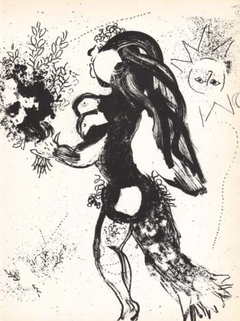 Marc Chagall Original Lithograph, L'ofrande 1960