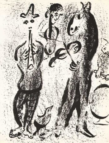 963 Marc Chagall Original lithograph Inerant players