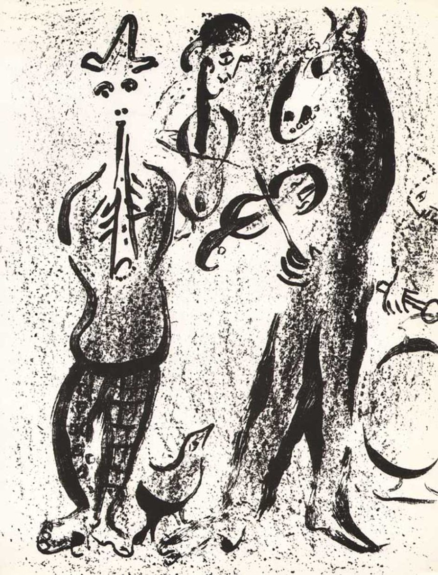 Marc Chagall Original lithograph, Inerant players 1963