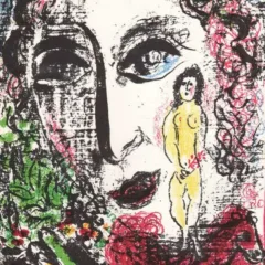 1963 Marc Chagall Lithograph, Apparition at the Circus