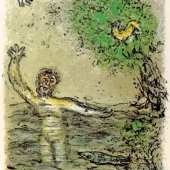 1989 Chagall Lithograph Odyssee The waves swallow up Ulysses