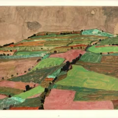 Schiele Lithograph 13, Hill Near Knumau,1968