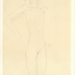 Egon Schiele Lithograph 22, Nude Girl, 1968