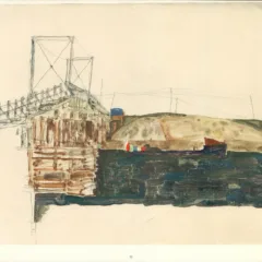 Egon Schiele Lithograph 32, The Bridge, 1968