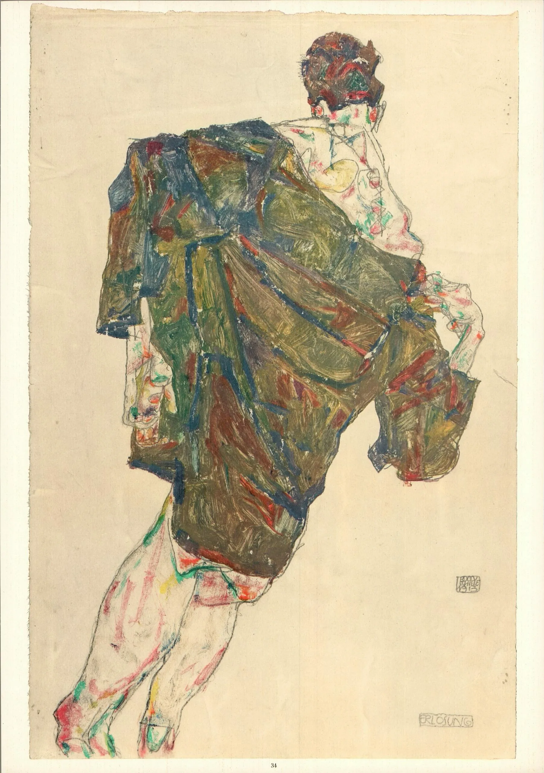 Egon Schiele Lithograph 34 Deliverance 1968