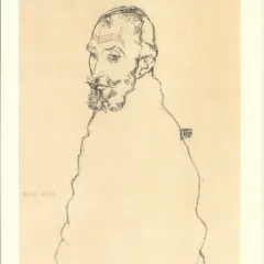 Schiele Lithograph 39 Portrait of Franz Hauer
