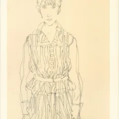 Schiele Lithograph 49, Portrait of Edith Schiele