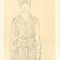 Schiele Lithograph 49, Portrait of Edith Schiele