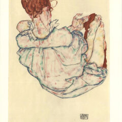 Schiele Lithograph 57, Sitting woman, 1968
