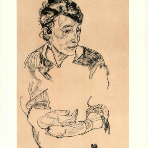 Schiele Lithograph 62, Schiele's Mother, 1968