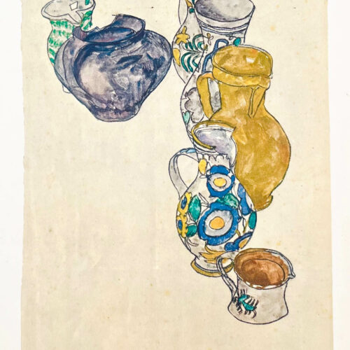 Egon Schiele Lithograph 64, Persian Jugs, 1968