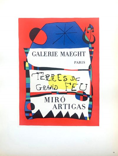 1959 Miro lithograph 53, Terre de grand feu, Art in posters