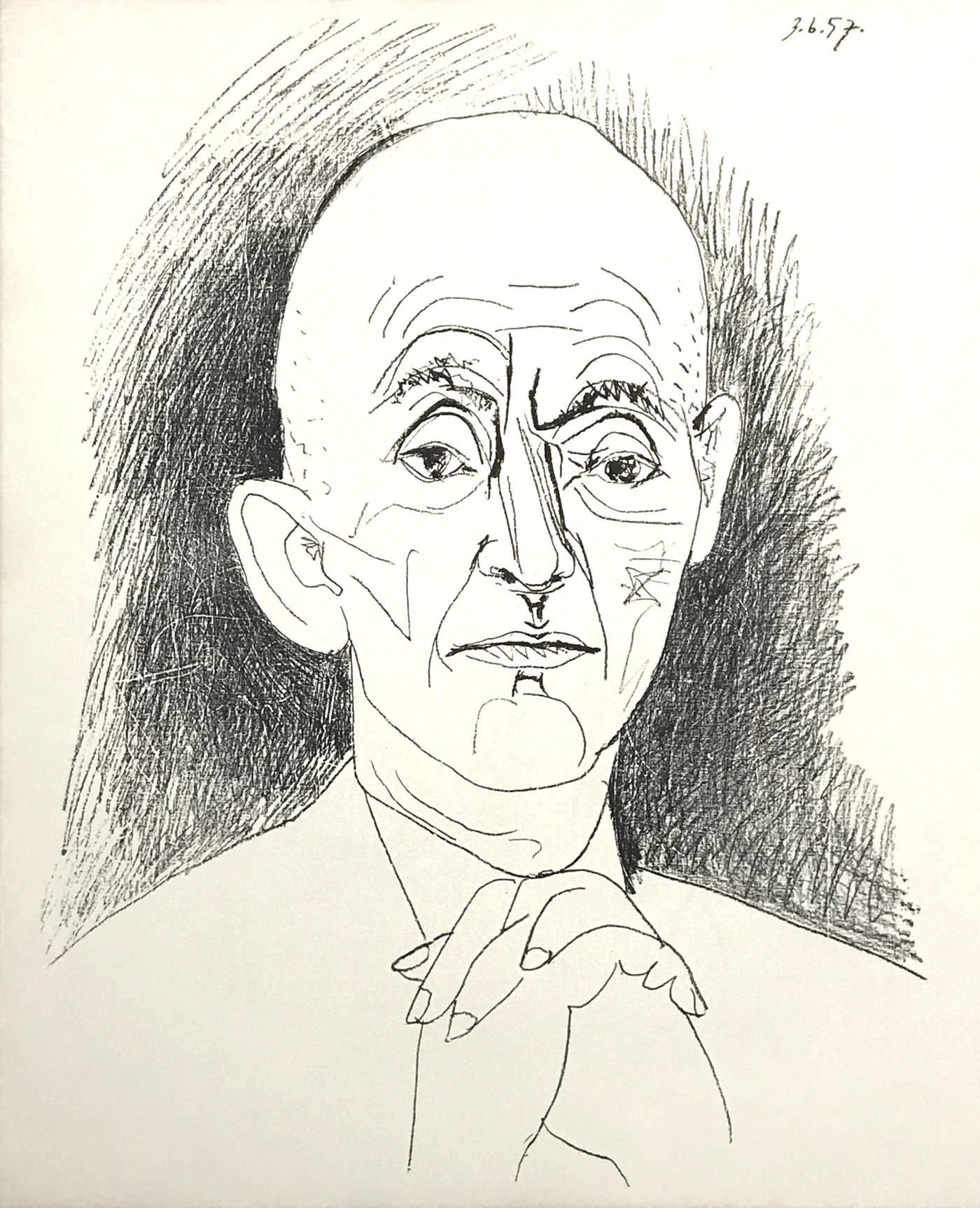 1959 Picasso lithograph, Portrait of Daniel Henry kahnweiler