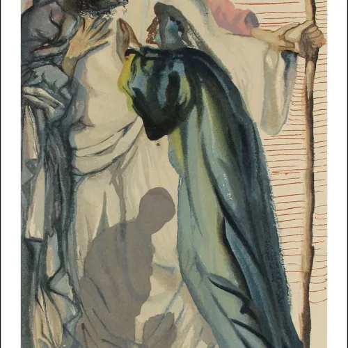 Dali Woodcut Purgatory 14 A Spirit Question Dante