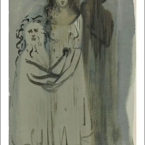 Dali Woodcut Purgatory 16 In fumes cloud of the angry