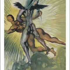 Salvador Dali Woodcut "Purgatory 8 -The guardian angels of the valley" Divine Comedy