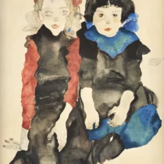 Schiele Lithograph 20, The Two Girls, 1968