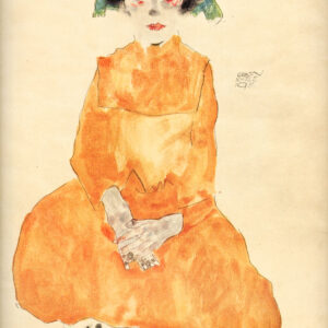 Schiele Lithograph 21, Girl in Yellow Dress, 1968