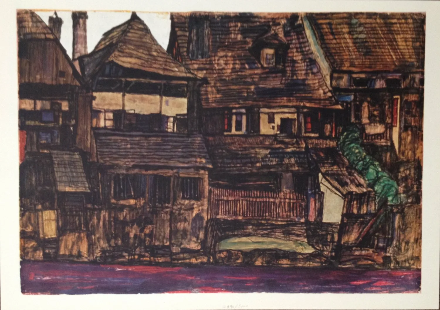 Egon Schiele Lithograph 12, House in Krumau, 1968