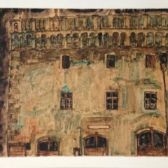 Egon Schiele Lithograph 14, Krumau Town, 1968