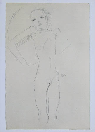 Egon Schiele Lithograph 22, Nude Girl, 1968