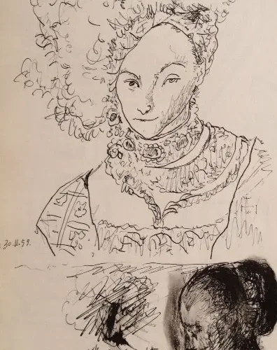 Picasso Sketchbook Carnet de la Californie dated 30/11/1955