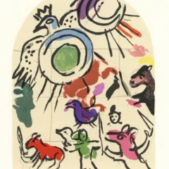 Chagall Lithograph "Sketch of Gad" Jerusalem windows 1962