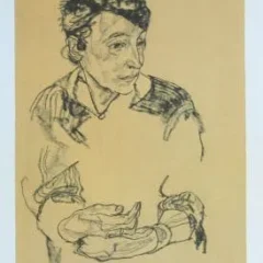 Schiele Lithograph 62, Schiele's Mother, 1968