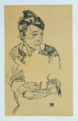 Schiele Lithograph 62, Schiele's Mother, 1968