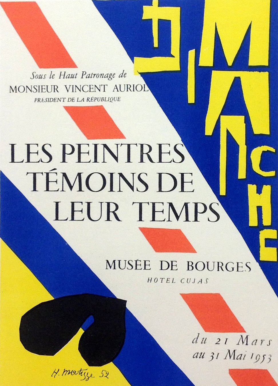 Matisse 44 "Les peintures temoins de leur temps" Art in posters Mourlot 1959