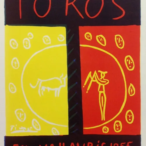 Picasso Lithograph 74, Toros en Vallaris, Art in posters