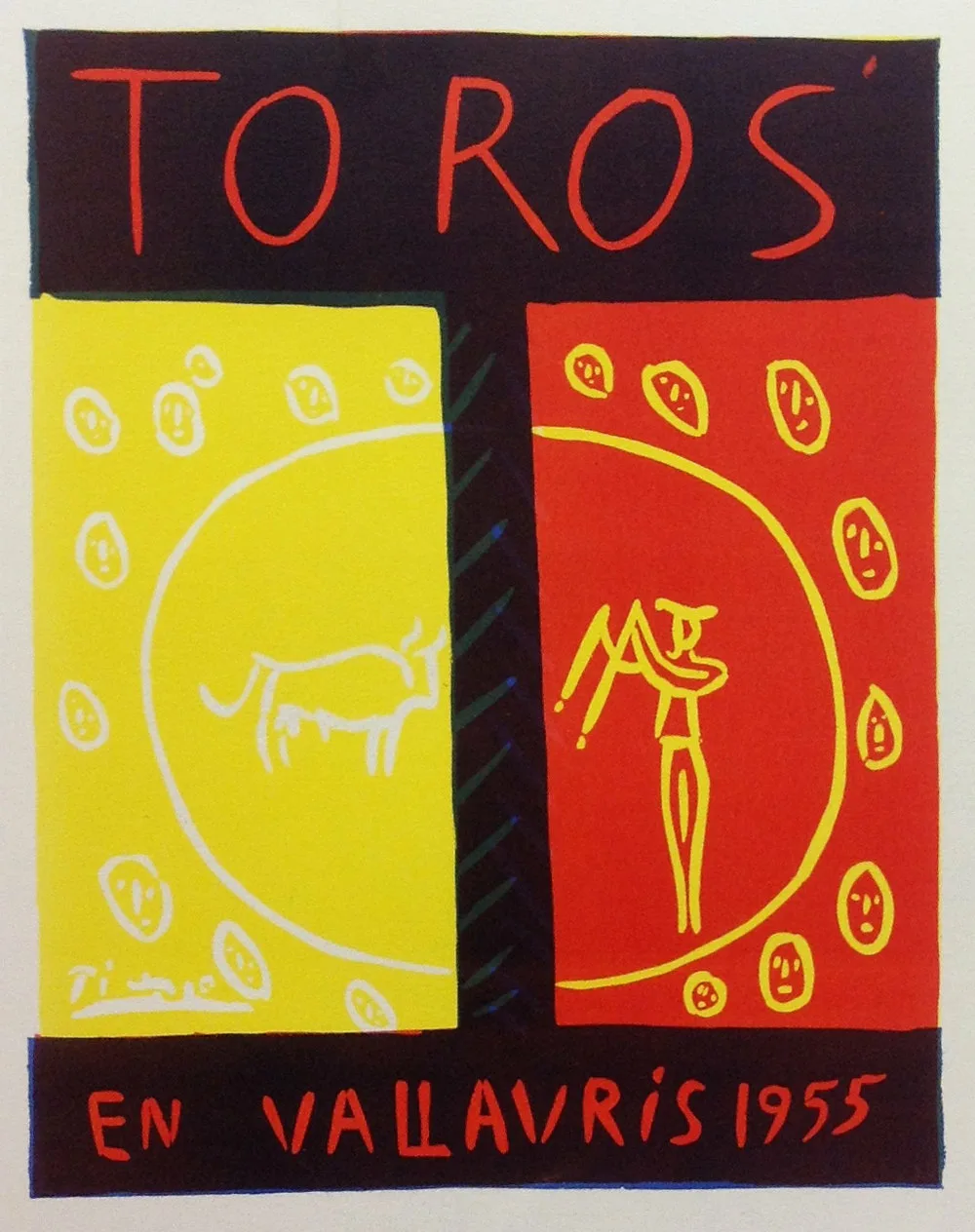 Picasso Lithograph 74, Toros en Vallaris, Art in posters