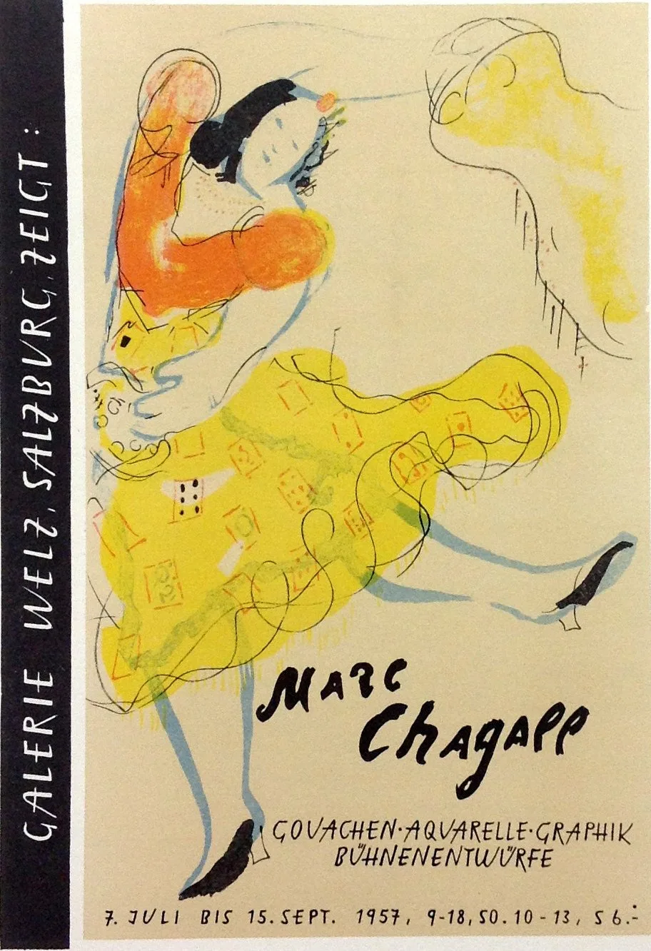 Chagall Lithograph 23, Galerie Weltz, Art in posters