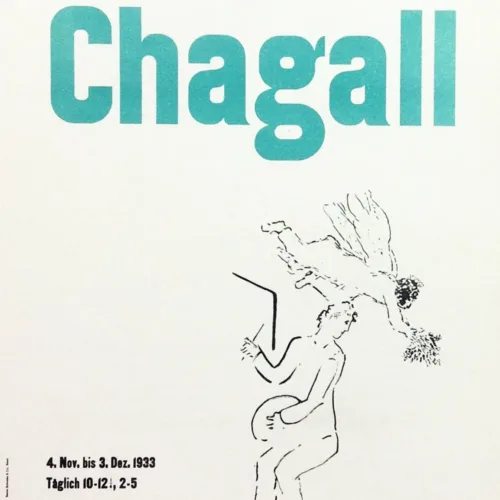 Marc Chagall 13, lithograph Kunsthalle Basel, Art in posters Mourlot 1959