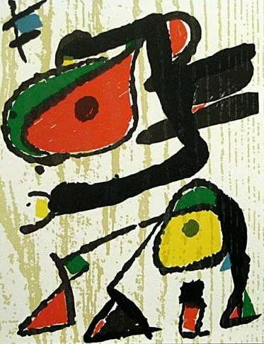 Miro Woodcut Engraving "V3-1" printed 1984