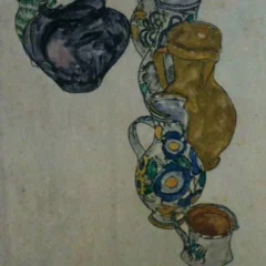 Egon Schiele Lithograph 64, Persian Jugs, 1968