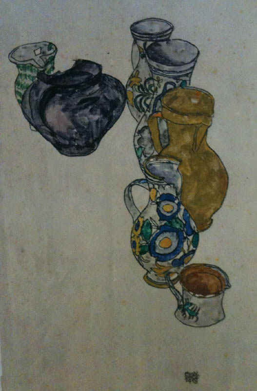 Egon Schiele Lithograph 64, Persian Jugs, 1968