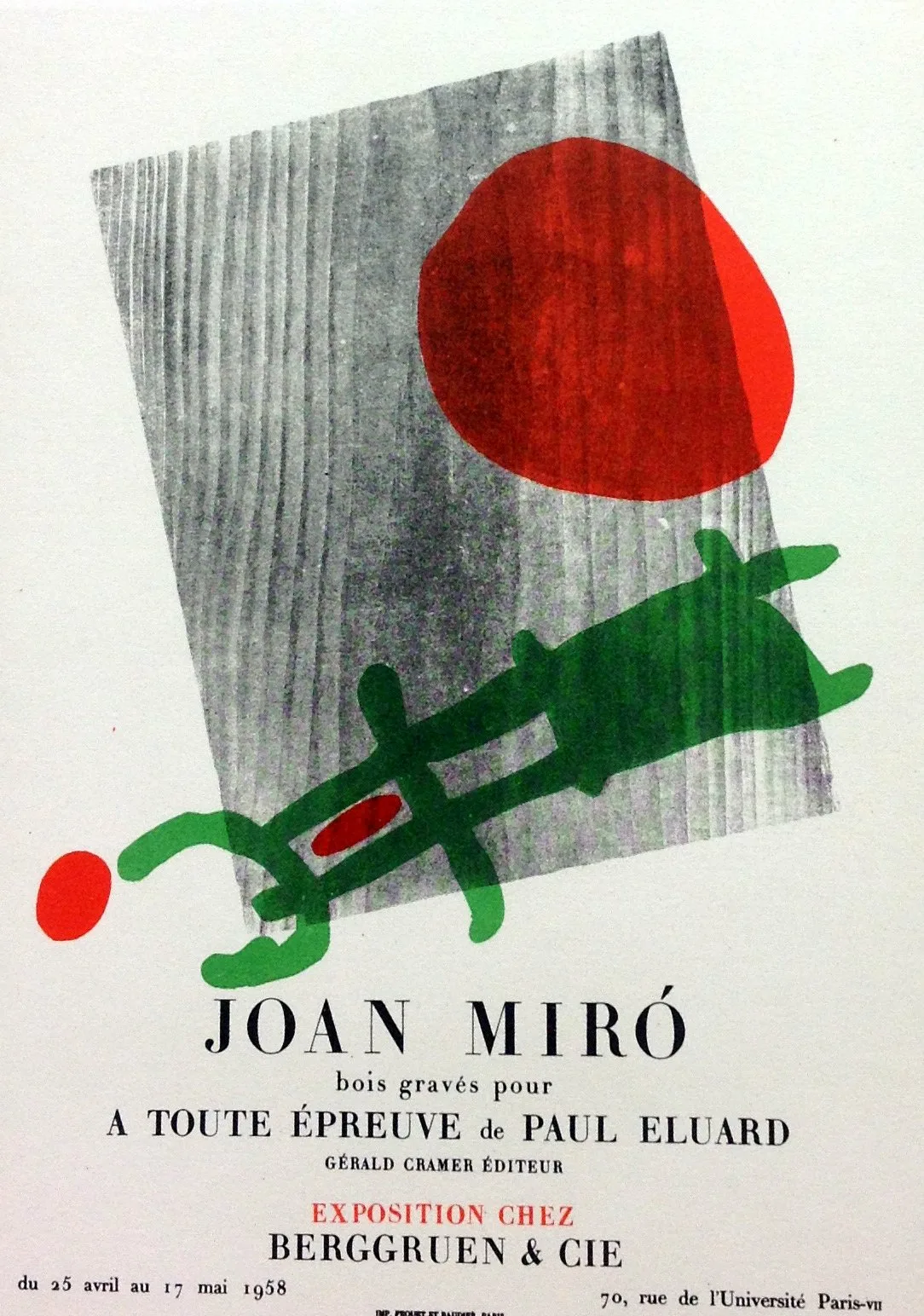 Miro 55 "A toute epreuve" printed 1959 Mourlot, Art in posters