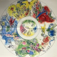 Chagall "Plafond" Print folded as issued - Ceiling of Paris Opera 1966