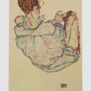 Schiele Lithograph 57, Sitting woman, 1968