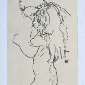 Schiele Egon, 61, Lithograph, "Mother and child printed 1968