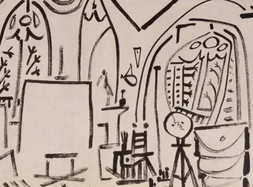 Picasso Sketchbook Carnet de la Californie Print # 3 dated 3/11/1955