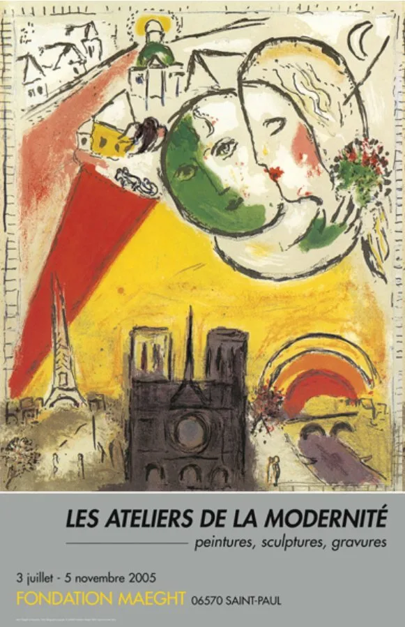 Chagall "Les atelier de la modernite" Poster printed 2005