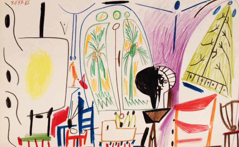 Picasso Sketchbook Carnet de la Californie Lithograph 6 date 8/11/1955date 8/11/1955