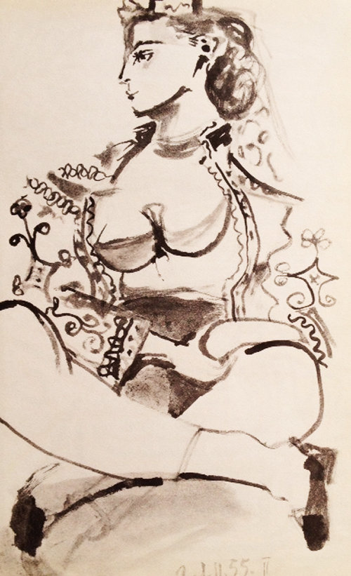 Picasso Sketchbook Carnet de la Californie Lithograph 2 dated 21/11/1955