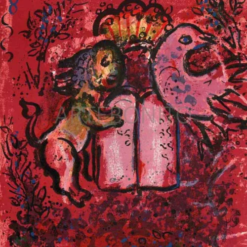 Chagall Jerusalem windows, Original Lithograph Table of laws